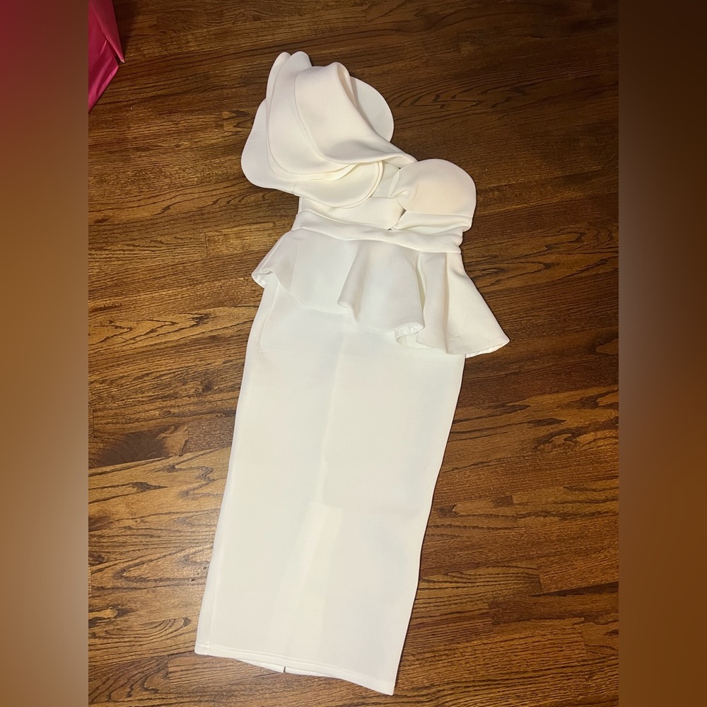 White midi dress